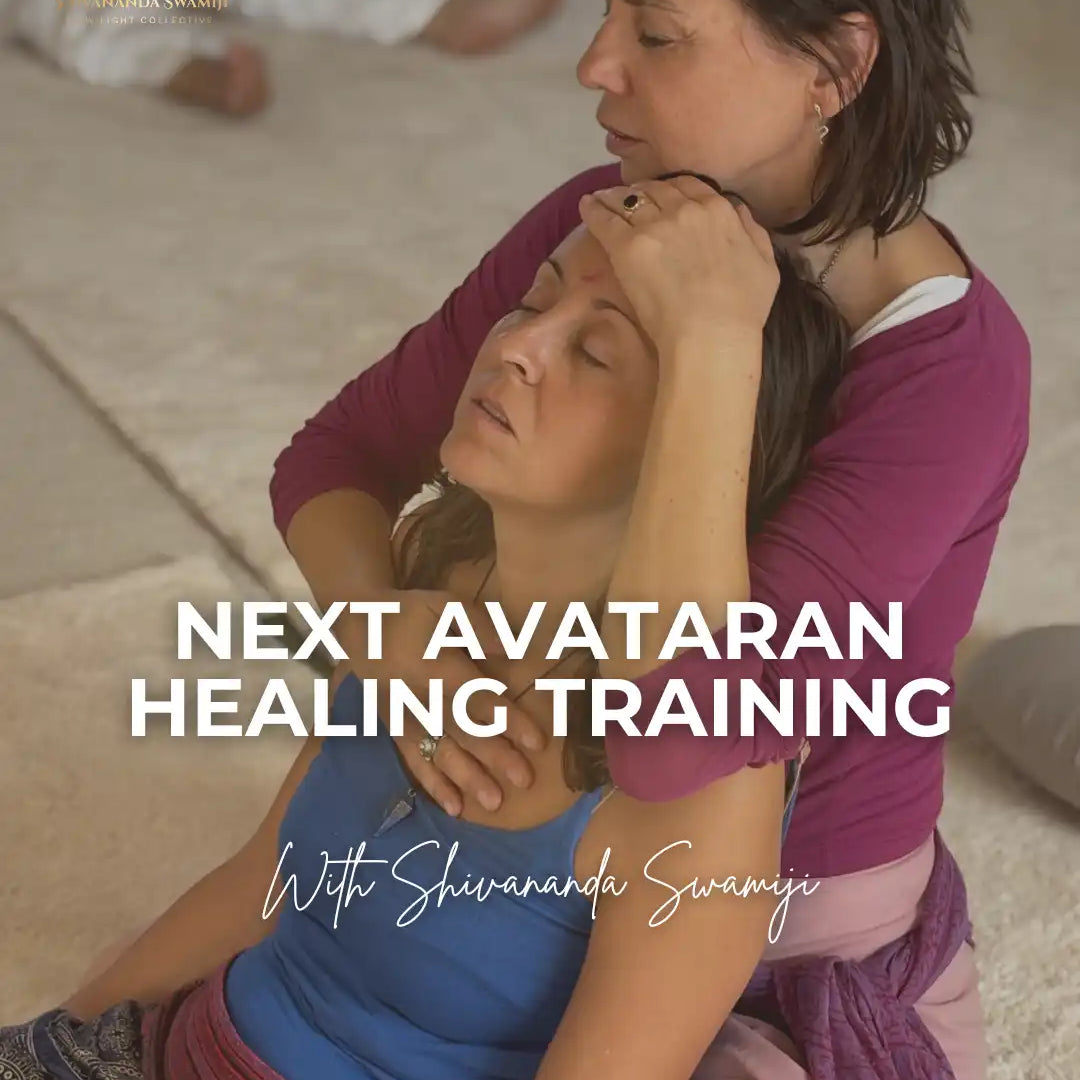 Two women engaged in a healing practice.